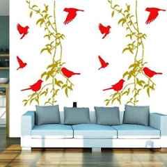 Buy Kayra Decor 16x24 Inch PVC Creepers Birds Wall Design Stencil