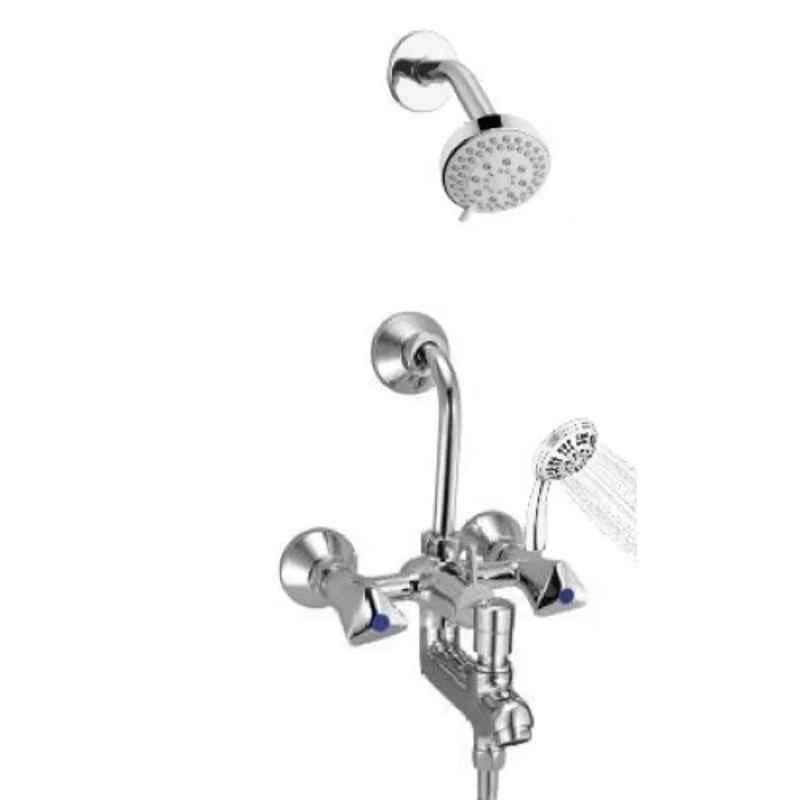 Buy Mayur Ocich Tri 3 Pcs Brass Chrome Plated 3 In 1 Wall Mixer Set