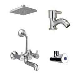 Buy Mayur Ocich Flaro 4 Pcs Brass Heavy Duty Wall Mixer Bathroom Set