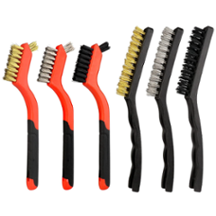 Swpeet 6-Piece Brass Coated Wire Brush Set – 1/4" Shank, For Drills, Removes Rust & Paint