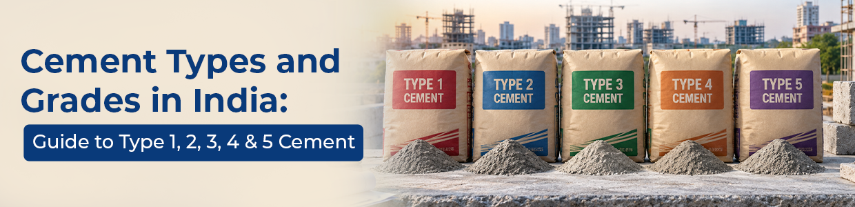 Cement Types and Grades in India: Complete Guide to Type 1, 2, 3, 4 and 5 Cement