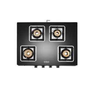 Hindware Arsenio Plus 4B AI Glass Top Cooktop with 4 Brass Burner & Automatic Ignition, CT 100236