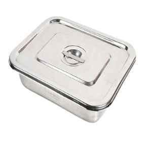 Agarwals 10x8 inch Stainless Steel Instrument Tray with Lid, UYT-EWEO-004