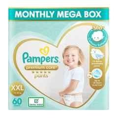 Pampers 60 Pcs Premium Care Cottony Softness Baby Diaper Packet, Size: Double Extra Large