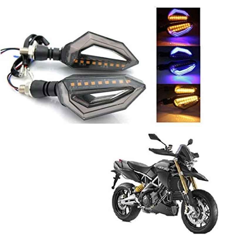 Kozdiko 4 Pcs Bike D Shaped 9 LED Front & Rear Side Turn Signal Indicator Light Set for Aprilia Dorsodurao 1200 ABC
