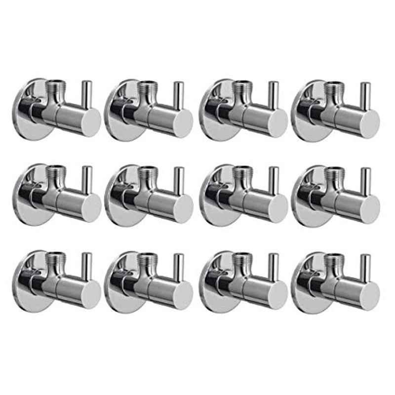 Acrome Turbo Stainless Steel Chrome Finish Angle Valve with Wall Flange (Pack of 12)