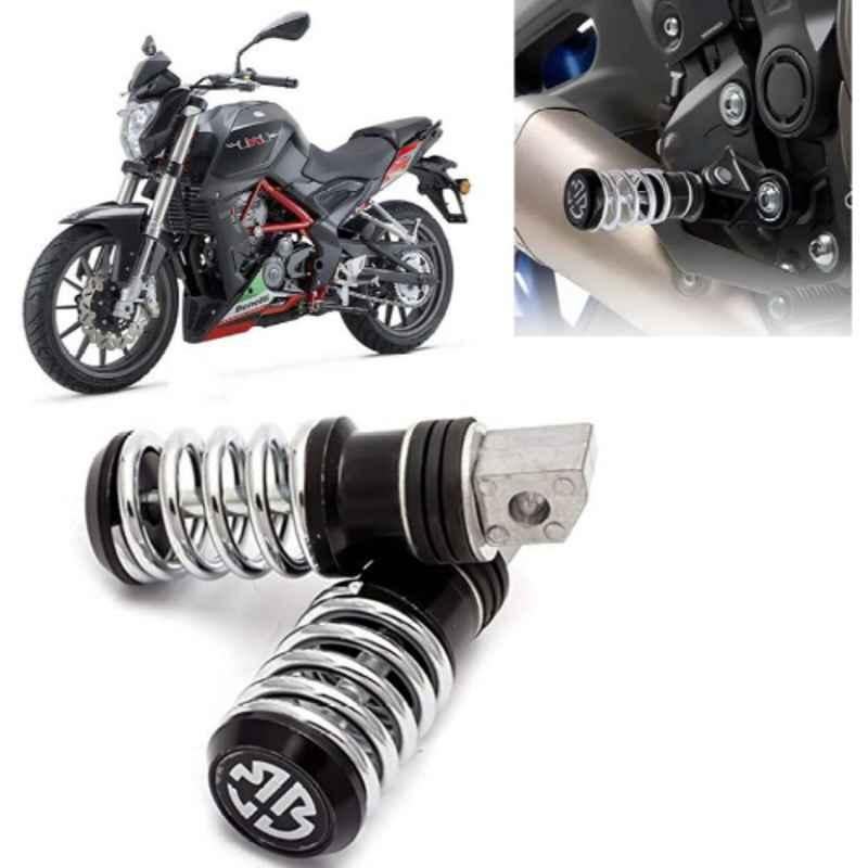 Auto Pearl 2 Pcs Steel Black Foot Rest Spring Coiled Set for TNT 25