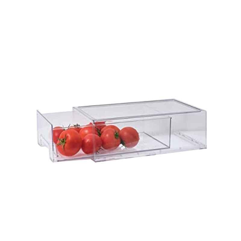 Homesmiths Plastic Clear Stackable Storage Drawer, 33.7x21x11 cm