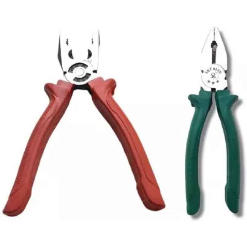 Sky Blue 2 Pcs 7.8 inch Lineman Plier Combo, SBE_PLIER_COMBO_MOD_00916