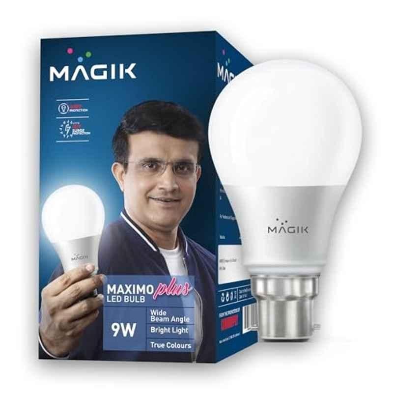 Magik Maximo Plus 9W 6500K B22 Cool White LED Bulb, LUMAP009C4144