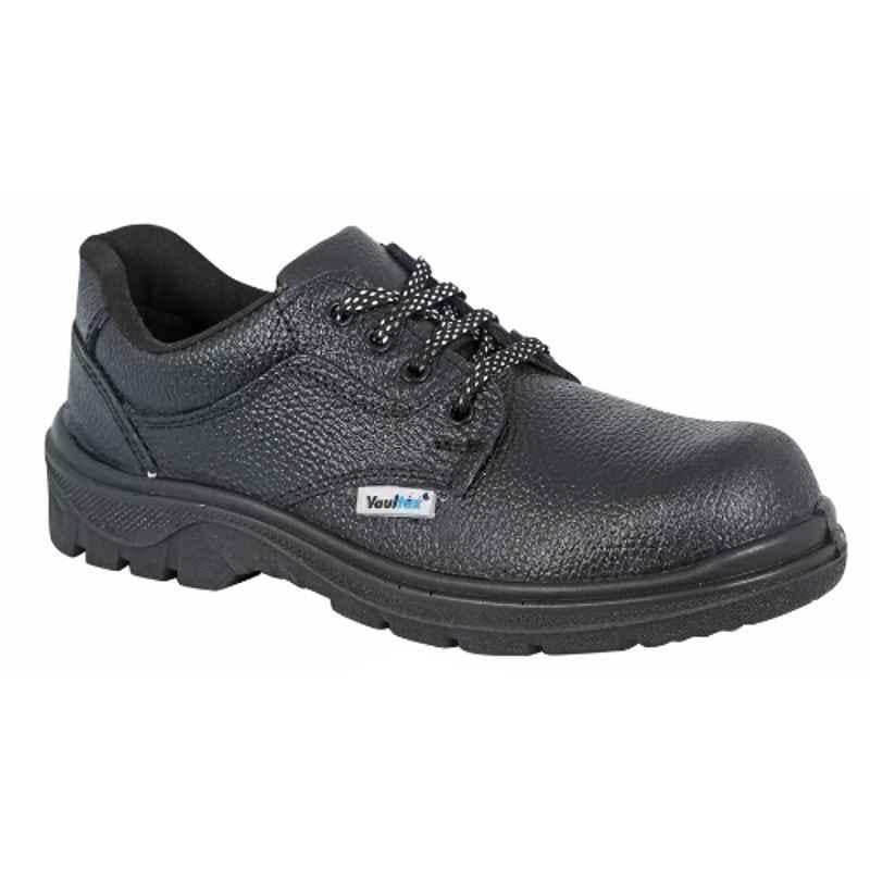 Vaultex OIL Leather Black Safety Shoes, Size: 42