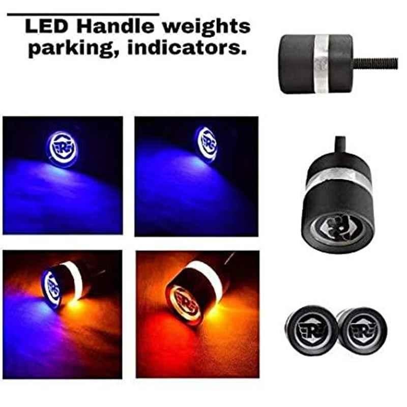 Meenu Arts World Handle Bar End Dual LED Bike Turn Signal Indicator Light (Blue) for Bullet Electra Delux