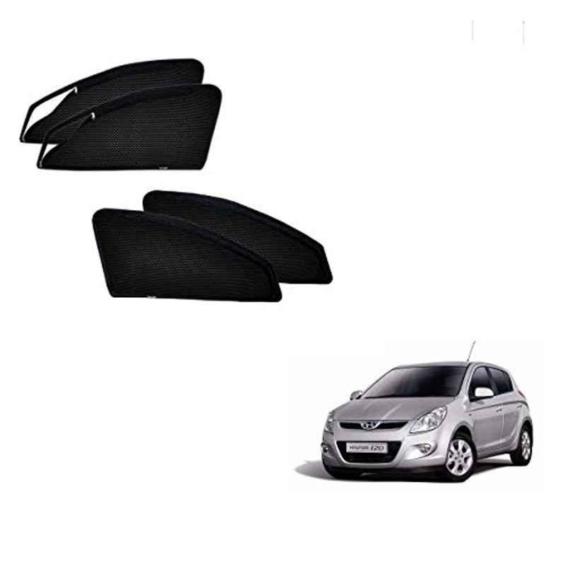 Kozdiko 4 Pcs Polyester Magnetic Zipper Car Sunshade Curtain Set for Hyundai Old i20 2008-2014