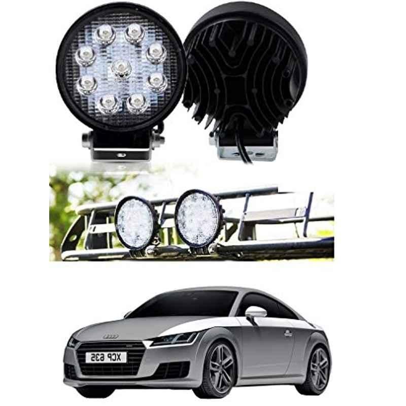 Kozdiko 2 Pcs 27W 4 inch 9 LED Waterproof Round White Fog Light Set with Mounting Brackets for Audi TT, kozd_19885