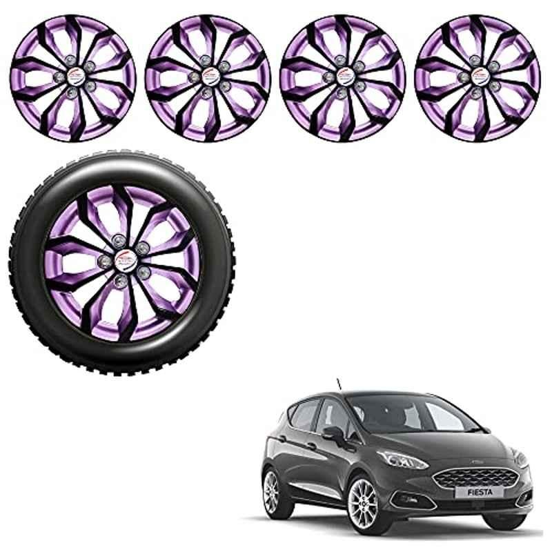 Auto Pearl 4 Pcs 14 inch ABS Black & Violet Car Wheel Cover Set for Ford Fiesta New
