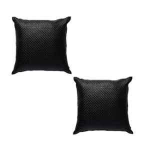 Kozdiko 2 Pcs Faux Leather Black Car Seat Pillow Cushion Set for Honda Amaze 2018