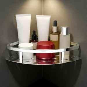 Plantex 9x9 inch Stainless Steel Rose Gold Chrome, Mirrored Finish Bathroom Shelf