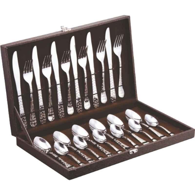 Steel Edge 24 Pcs Stainless Steel Flora Cutlery Set with Box