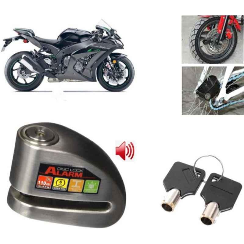 Auto Pearl Steel Black Anti-Theft Alarm Disc Brake Lock for Ninja ZX-10R SE BS6, Lock_414