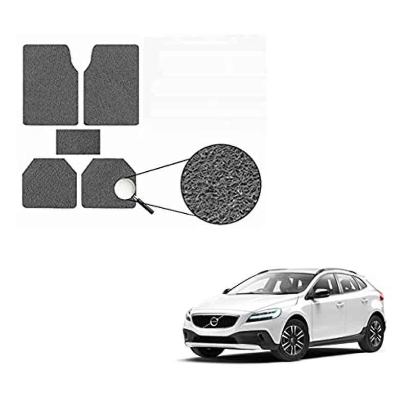 Kozdiko 5 Pcs Grey Heavy Duty Anti-Slip Noodle Nomad Style Car Floor Mat Set for Volvo V40