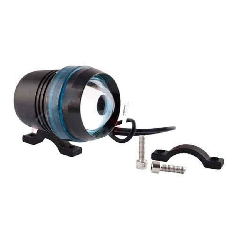 AllExtreme EXBU3F1 U3 Black Projector Lamp with Blue Ring Universal Fog Light