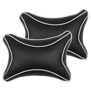 AllExtreme Exnp008 2 Pcs PU Leather Car Neck Rest Pillows Headrest Cushions Set For All Cars Travel Seat