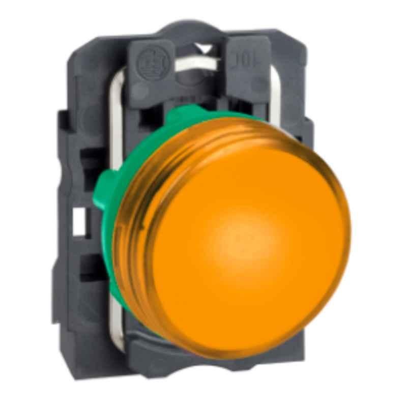 Schneider Harmony 24 VAC/DC Plastic Orange Plain Lens Pilot Ligh with Integral LED, XB5AVB5