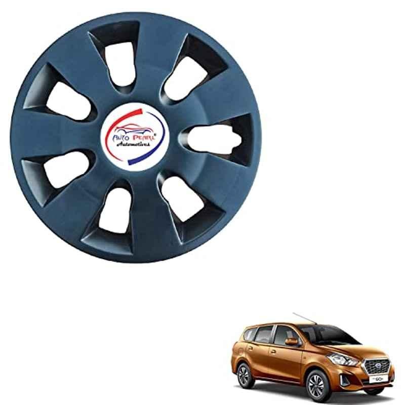 Auto Pearl 4 Pcs 13 inch ABS Black wg 02 Hubcap Wheel Cover Set with Retention Ring for Datsun Go Plus