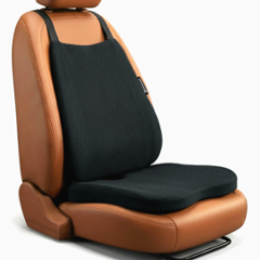 Betterhood Memory Foam & Cotton Black Backrest & Seat Cushion Combo, Size: Universal