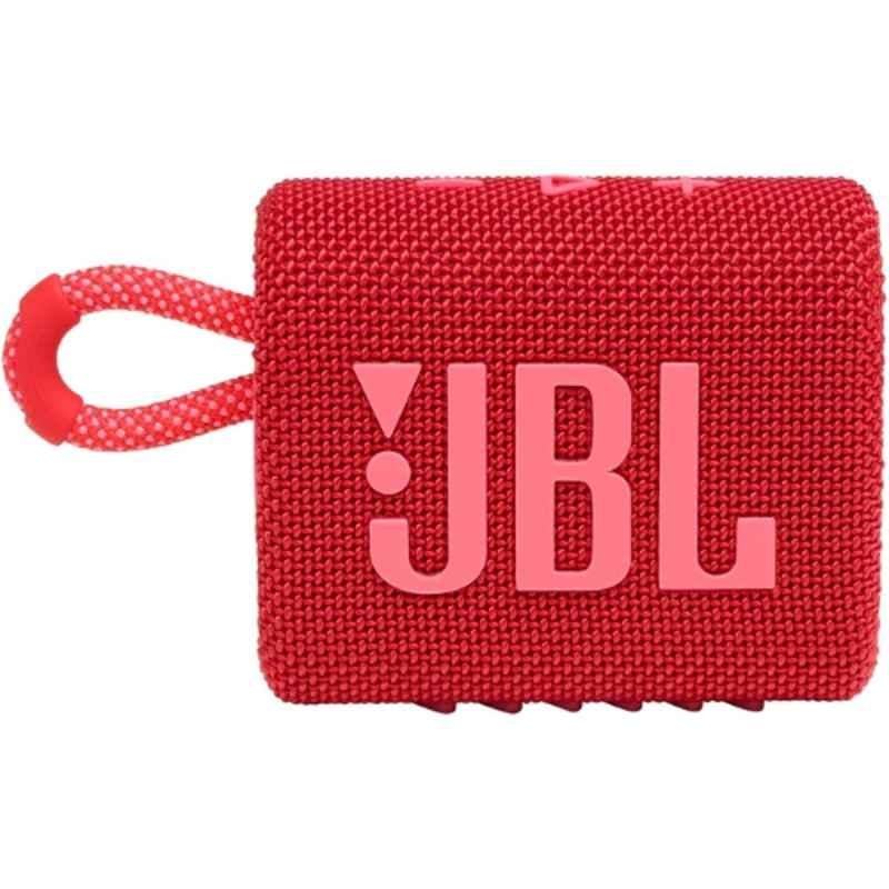 JBL GO 3 5hrs Red Portable Bluetooth Speaker, JBL-GO3-RED