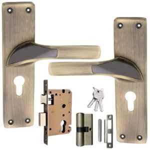ATOM 200mm Zinc Brass Antique Finish Mortise Door Lock Set, MH-O53-CY-BA-BSK
