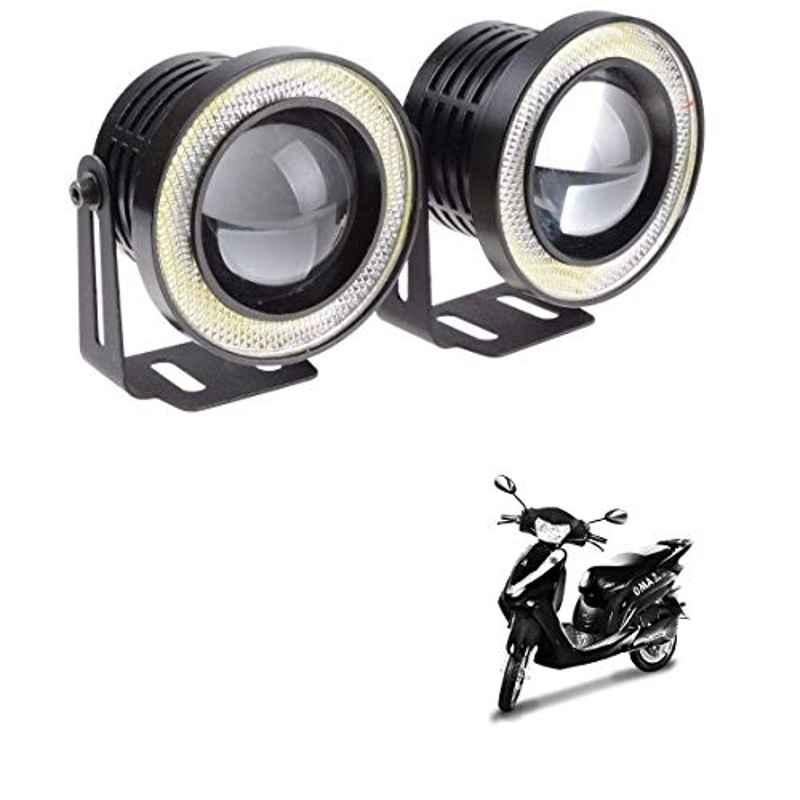 Kozdiko 2 Pcs 15W 3.5 inch High Power White LED Projector COB Fog Light Set with White Angel Eye Ring for Lohia Oma Star Li, koz_88425