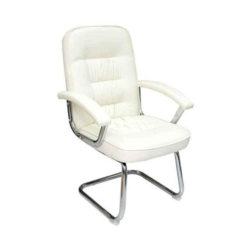 Generic 55x35x55cm Metal White Visitor Chair, ZH-454