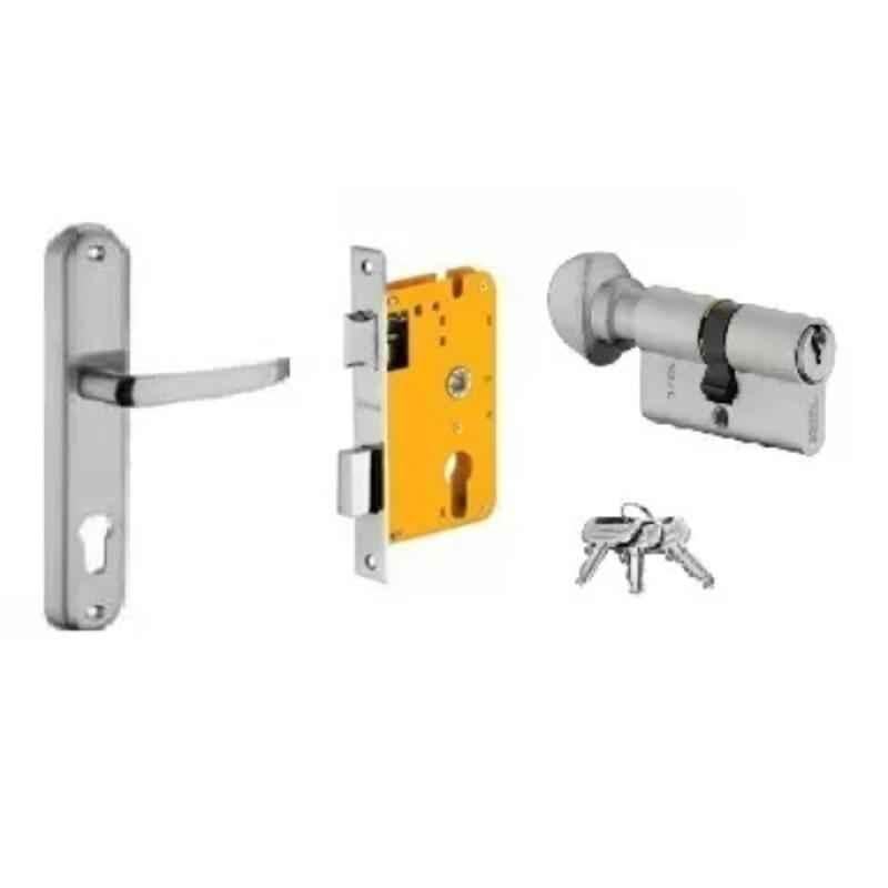 Dorset HL Series Ostler 60mm Stainless Steel Silver Chrome Finish Door Handle Lock Set with Knob & Key (Pack of 4)