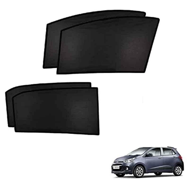 Kozdiko 4 Pcs Custom Fit Non Magnetic Curtains Mesh Car Sun Shade Set for Hyundai Grand I10