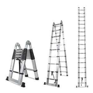 Corvids 18 Step 19ft Aluminium A Type Telescopic Ladder, CALT-D56