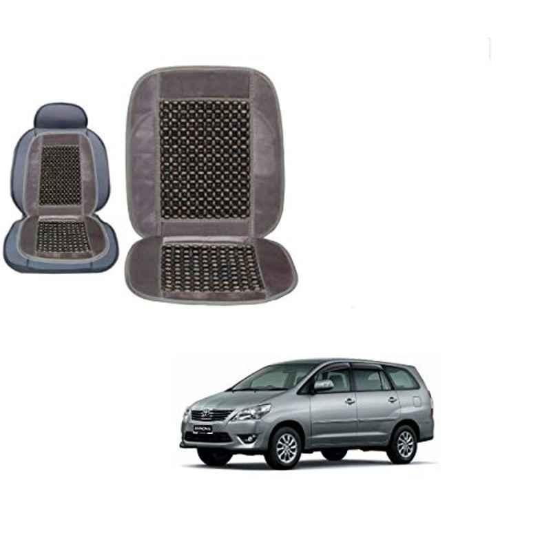 Kozdiko Wooden Bead Seat with Grey Velvet Border for Toyota Innova