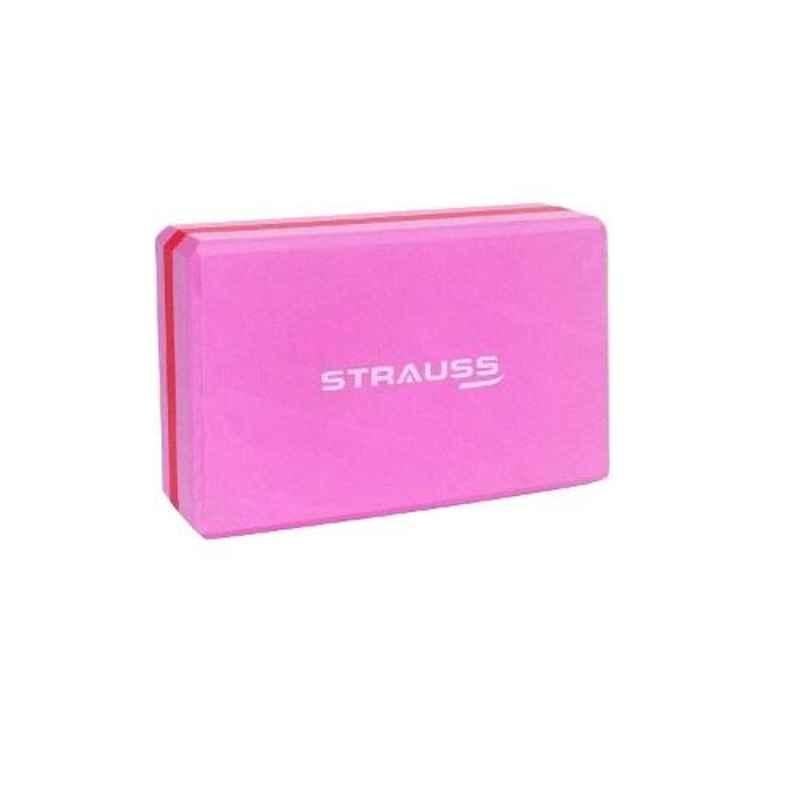 Strauss 9x6x3 inch Pink Dual Colour Yoga Block, ST-1425