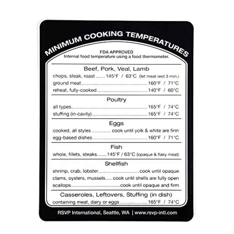 RSVP 8149 Silicone White Rectangular Removable Cooking Temperature Label