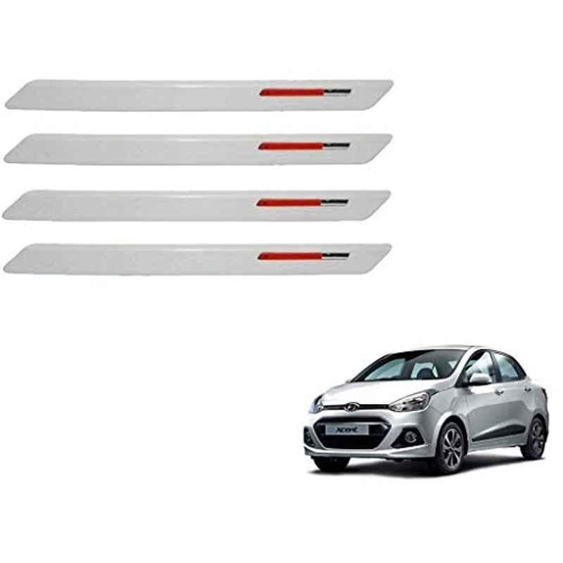 Kozdiko 4 Pcs White & Red Designer Car Bumper Protector Set for Hyundai Xcent, KOZ-65751