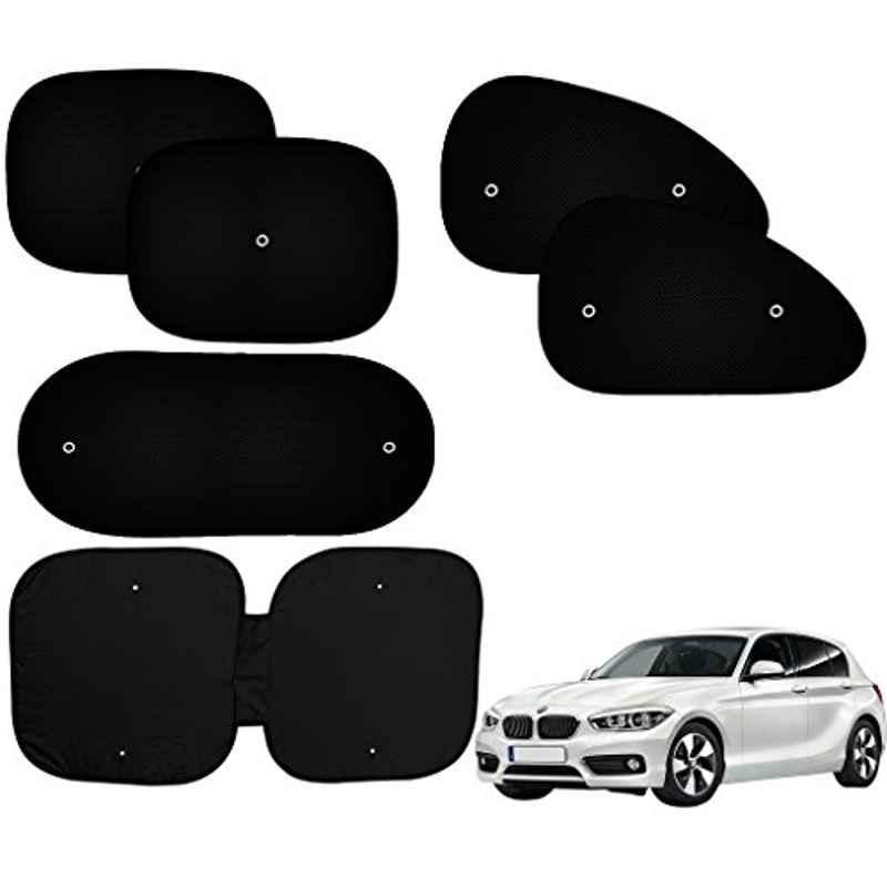 Auto Pearl 6 Pcs PVC & Mesh Black Window, Front & Rear Sun Shade Set for BMW 1 Series