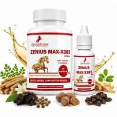 Zenius India MAX-X365 60 Pcs Capsule & 30ml Oil Kit with Ashwagandha Extract, Sandalwood, Clove & Nutmeg for Boosts Stamina, Energy, Improves Performance & Endurance