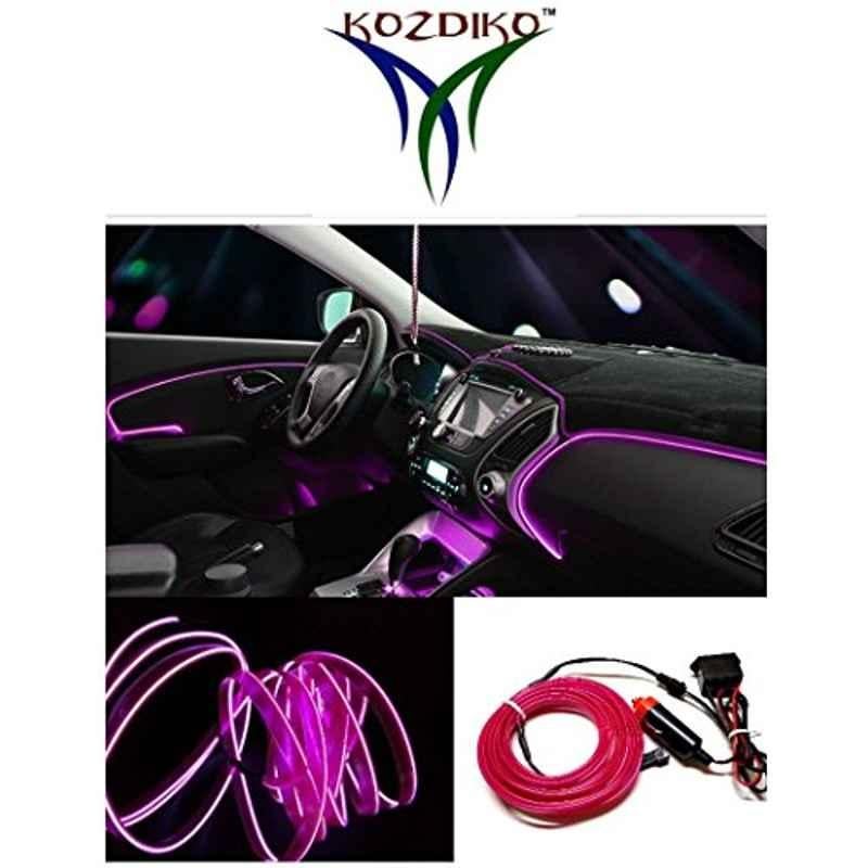 Kozdiko 12V 5m Pink Car Interior Decor Neon Strip Light for Renault Duster