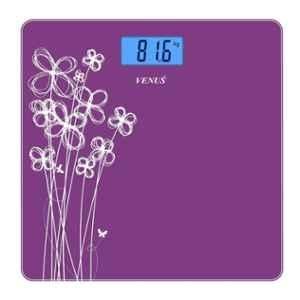 Venus 180kg Tempered Glass White & Purple Electronic Digital Body Weight Machine with LCD Display, EPS-6399