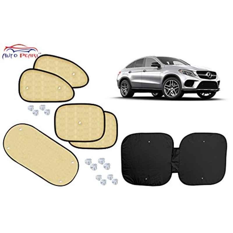 Auto Pearl 6 Pcs PVC & Mesh Beige Window, Front & Rear Sun Shade Set for Mercedes Benz MLC