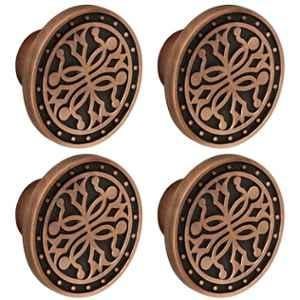 Plantex Knobs for Drawer/Round Drawer Knobs/Knobs for Cabinets/Pull-Push Knobs for Kitchen/Bedroom Drawer (Pack of 4) DTK-301, Antique Copper