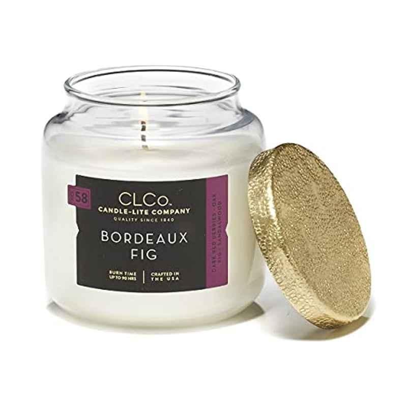Clco 14Oz Off White Scented Bordeaux Fig Single Wick Jar, 4274225