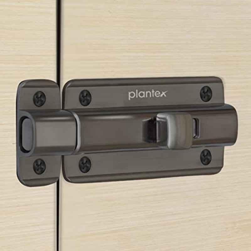Plantex Premium Heavy Duty Door Stopper/Door Lock Latch for Home and Office Doors/Baby Latch (Pack of 3) Satin Black-Matt