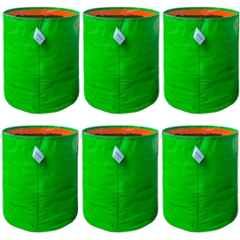 Singhal 15x18 inch 260 GSM HDPE UV Protected Plants Grow Bag for Terrace & Vegetable Gardening, GB-15x18-P6 (Pack of 6)