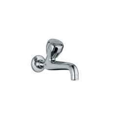Jaquar Essco Brass Chrome Finish Long Body Bib Cock with Wall Flange & Aerator, SQT-512KN